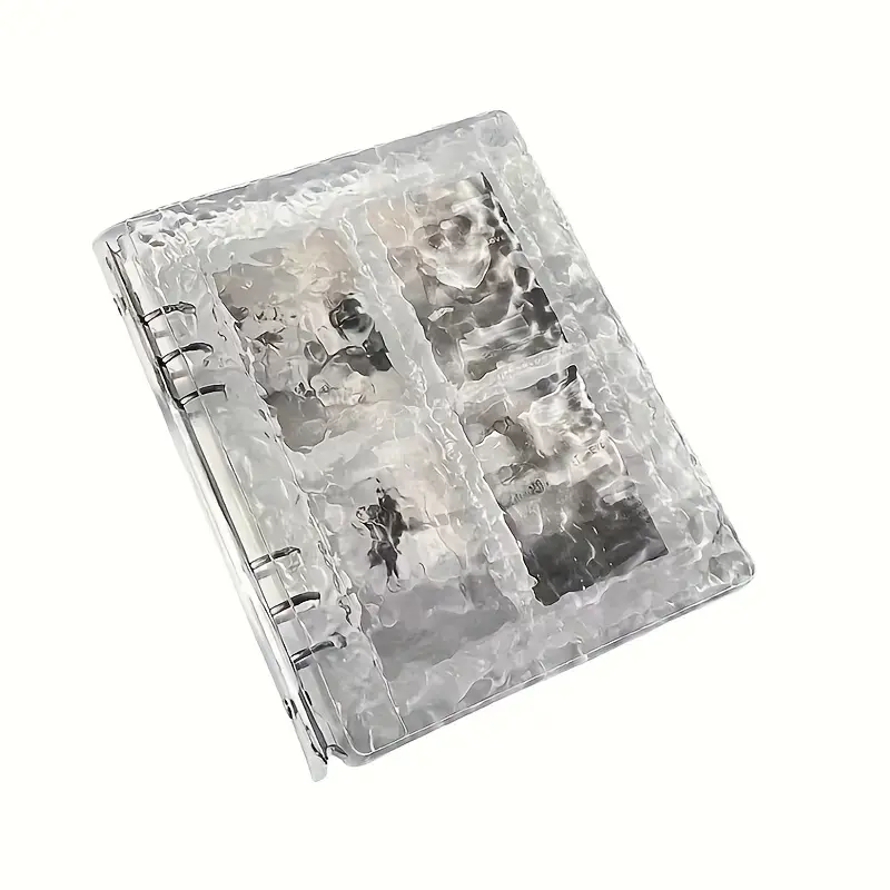 A5 Acrylic Photo Album - 80-Pocket, 10-Binder, Transparent Square Grid Layout Scrapbook with Display Rack for Trading Cards, Stamps - Office Filing Storage Gift for Photographers (Christmas/New Year)
