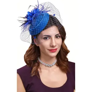 Fascinators Hats for Women Pillbox Hat 20s 30s 50s   Headwear Bowler Flower Veil Wedding  Party Hat