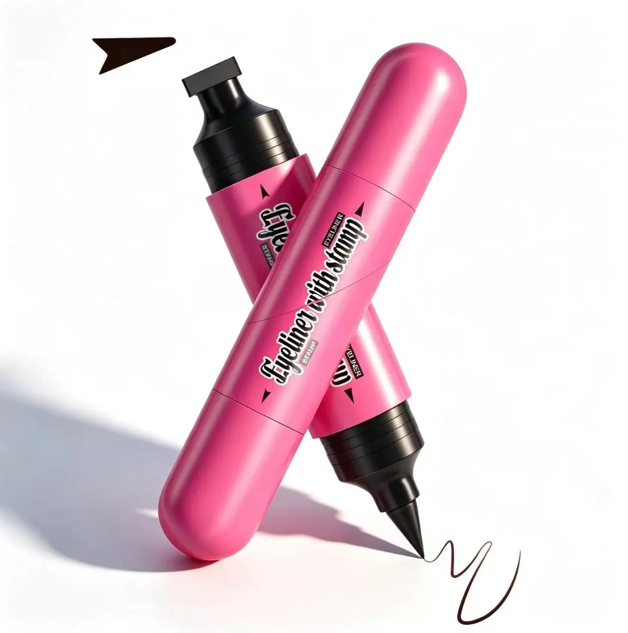 Rotating Eyeliner Stamp Pen – Dual-Head Design with Wing Stamp, Quick-Dry, Long-Lasting, Smudge-Proof for Easy Cat Eye, Sharp Winged Lines & All-Day Makeup Wear - Beginner Friendly Everyday Makeup Tool for Women, Women's cosmetics, Makeup tools.