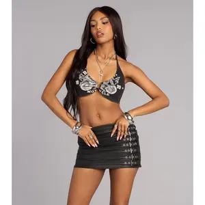 Plans After 9 Faux Leather Belted Skort