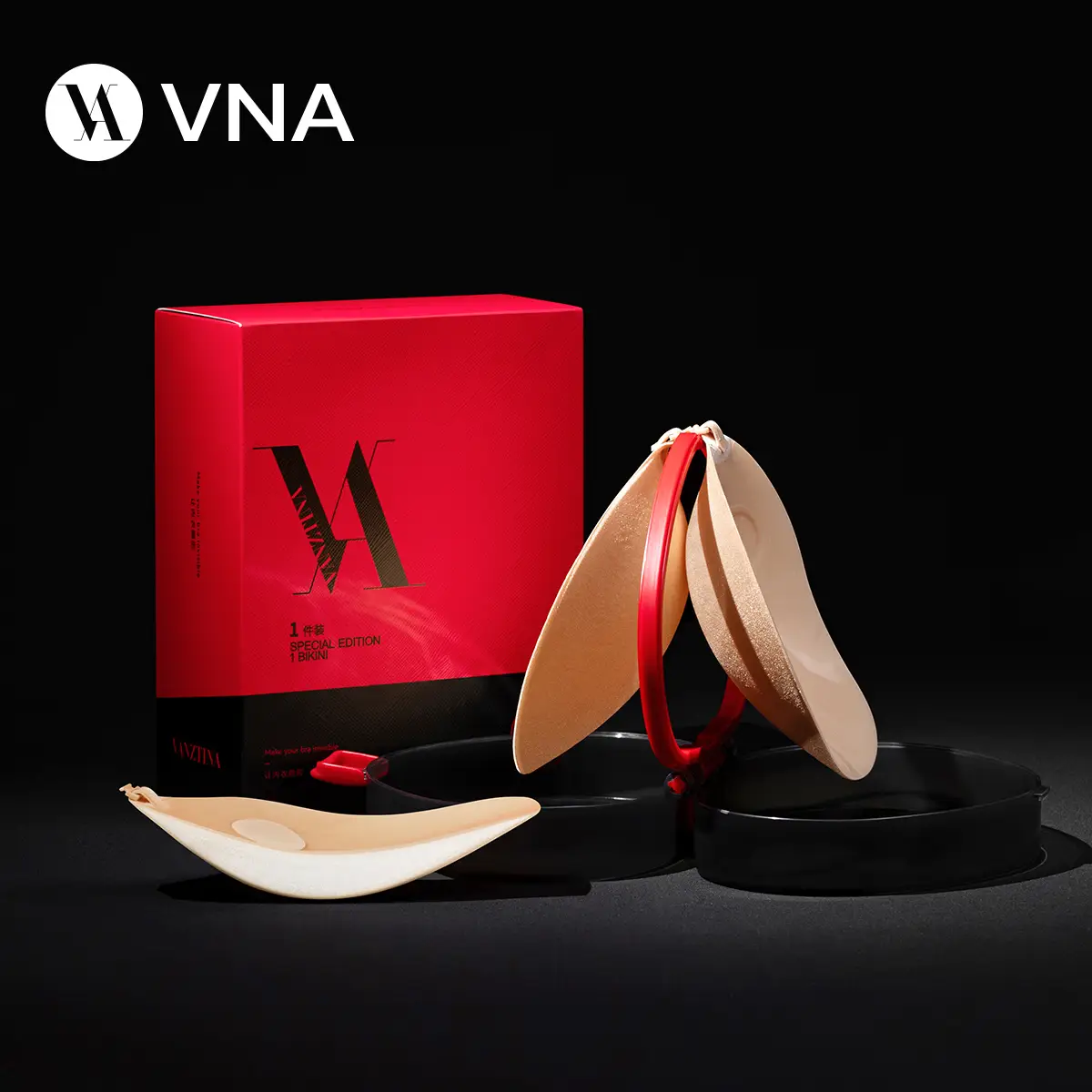 VNA Adhesive Bra 2PCS – Push-up, Strapless, Reusable more than 30 times & Invisible Sticky Bra for Backless Dresses