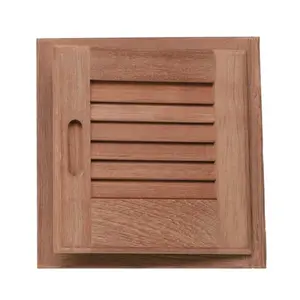 212 MAIN Whitecap Teak Louvered Door & Frame - Right Hand, 12x12 in
