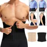 1-2 Pack Men's Slim-Fitting Tummy Control Body Shaper Waist Trainer Top Breathable Stretchy Girdle Band for Sports Fitness Underwear Menswear Shapewear Workout Compression Fabric