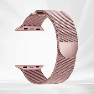 Stainless Steel Mesh Ring Compatible with Apple Watch 38-49mm, Magnetic Buckle Replacement, Smart Watch Straps, Fits Series 1-11 Ultra Se
