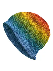 Rainbow Knitting Bonnet Homme Autumn Spring Thin Hat Skullies Caps For Men Women Novelty Fabric Hats