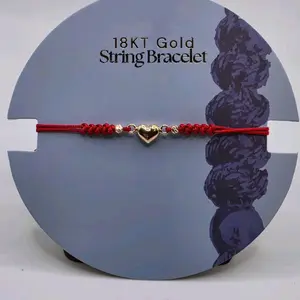 Pulsera de Cordón con Corazón  en 18kt