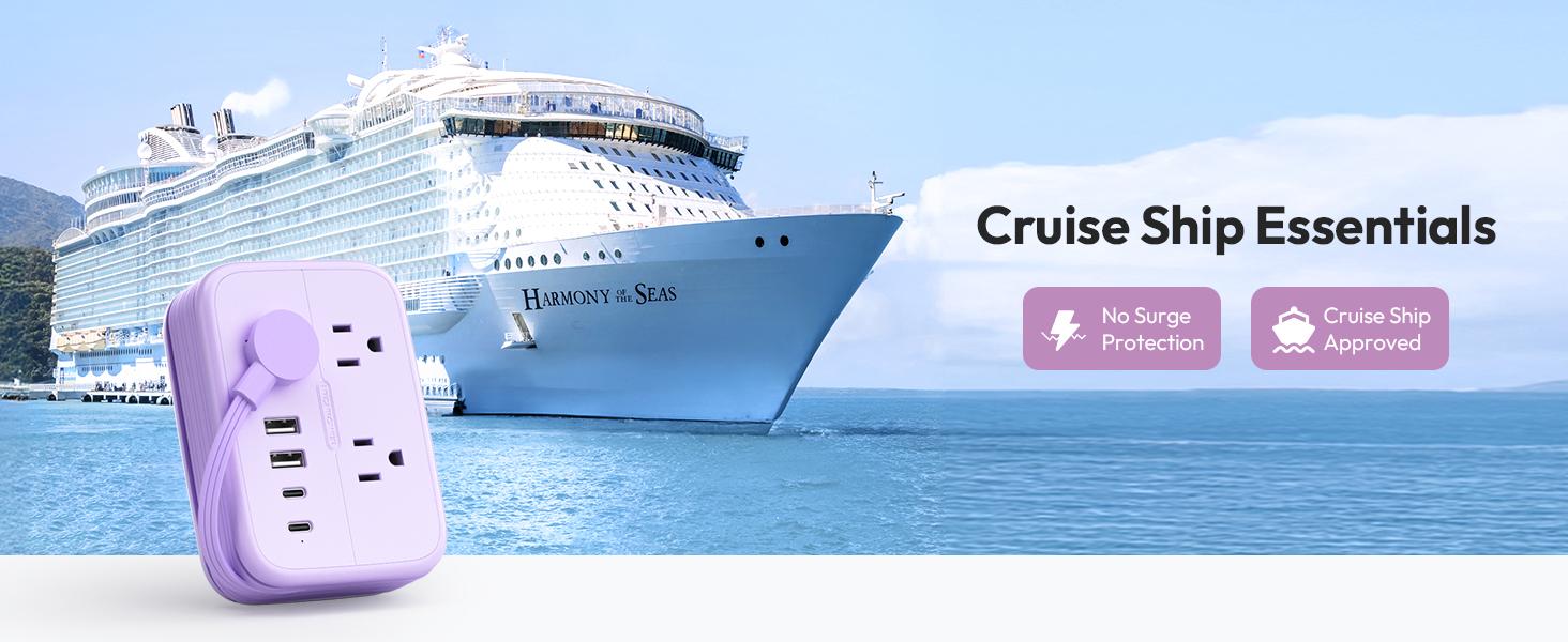 NTONPOWER 10-in-1 Travel Power Strip, 6 Outlets 4 USB Ports(2 USB C)  4ft Extension Cord, Compact Wrap-Around for Family Travel, Home Office, RV & Camping, Hotel Cruise Essentials