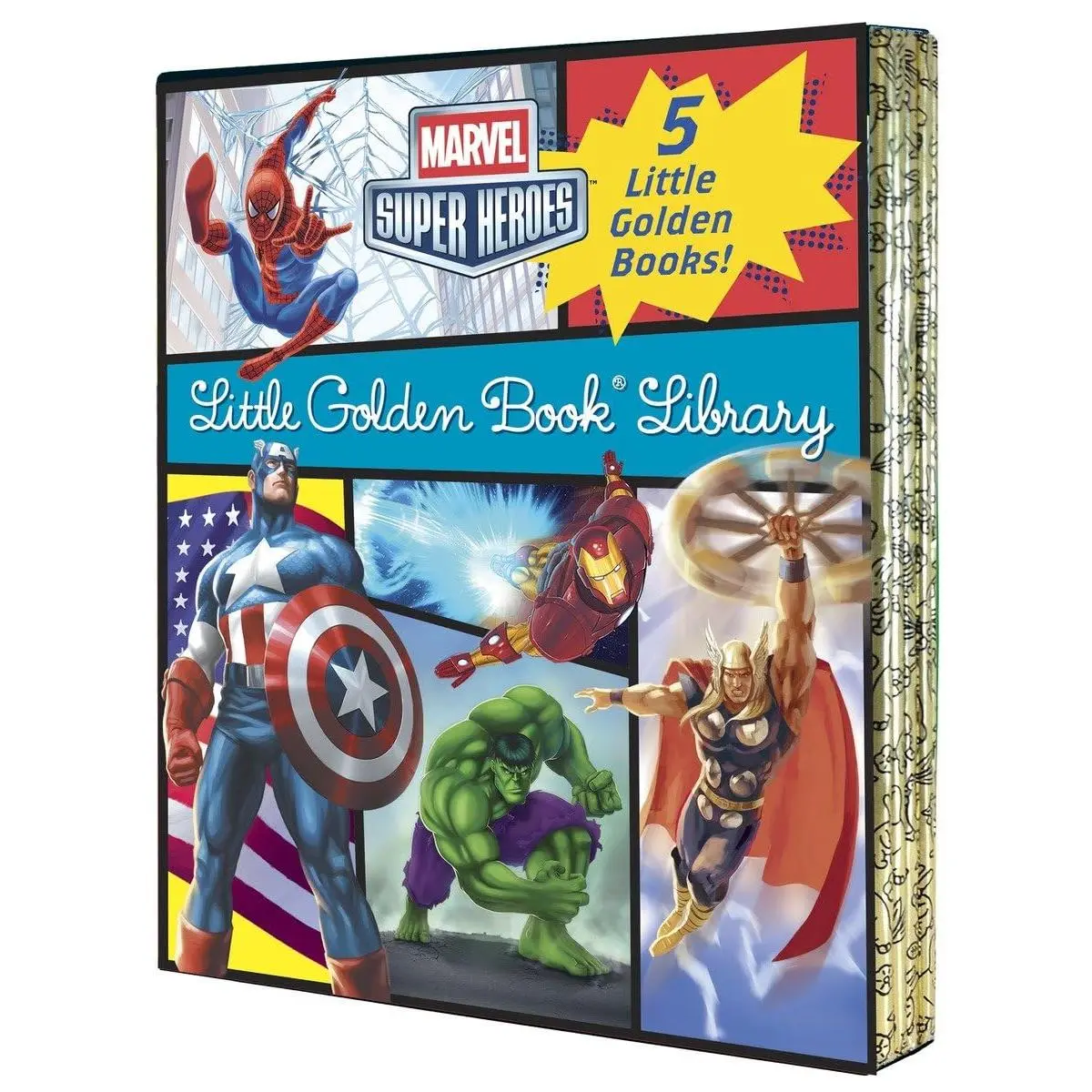 Marvel Super Heroes Little Golden Book Library: 5-Book Boxed Set: Spider-Man, Hulk, Iron Man, Captain America, the Avengers -- Various - Boxed Set