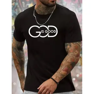 "God Is Good" Print T-Shirt Golf Theme Crew Neck Short Sleeve Casual Top for Men Women All Seasons Comfort Wear