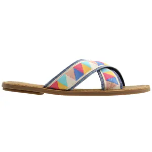 TOMS Womens Viv Flat Casual Sandals Casual - Blue, Off White, Red