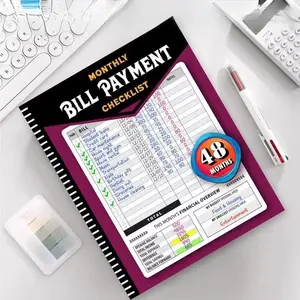 Financial Planner Folder - 48 Month Budget & Bill Payment Tracker Monthly Expenditure Records Durable Paper Family Budget Log for Efficient Home & Office Management Nationwide Daily Notebook