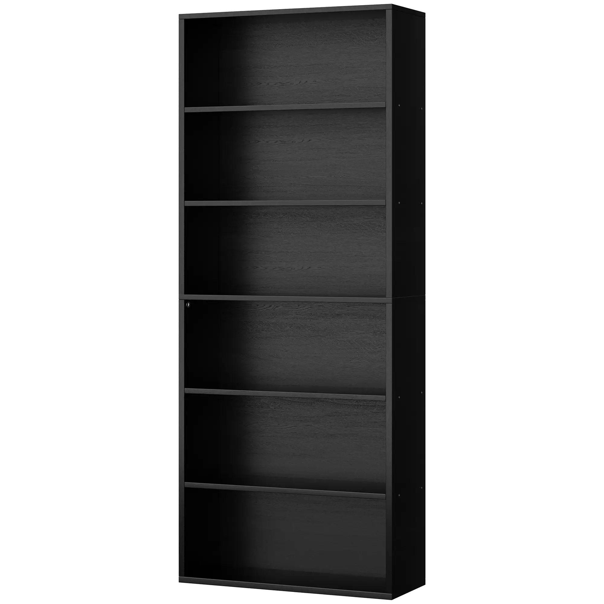 ANNWS 70 inch bookshelves / Bookcases, Floor Standing 6-Tiers Display Storage Shelves, Tall Bookcase for Bedroom, Living Room, Office, Black/Brown