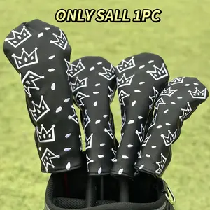 Cheese Crown Golf Club Covers, Golf Accessory, 1pc/4pcs Driver Fairway Hybrids, Golf Headcovers for Men Women, Outdoor Enthusiasts Protection