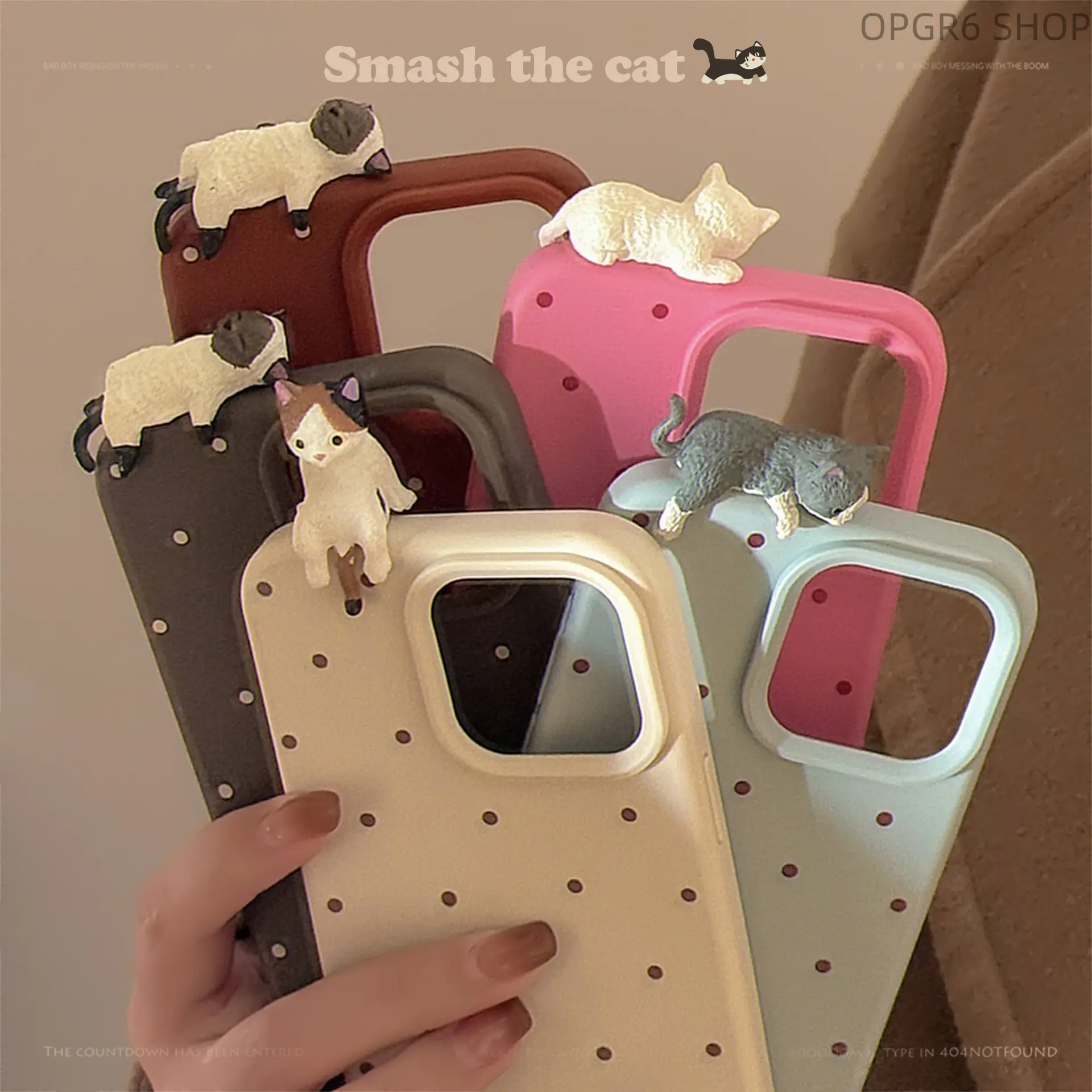 Cute 3D Lying Cat Soft TPU Phone Case Compatible With iPhone 17, iPhone 15 Pro Max, iPhone 16, iPhone 13, Minimalist Polka Dot Shockproof Full Wrap Protective Cover For Girls Women Daily Fashion Accessory