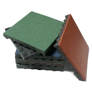 Rubber-Cal "Eco-Safety" Interlocking Playground Tiles - 2.5in x 19.5in x 19.5in