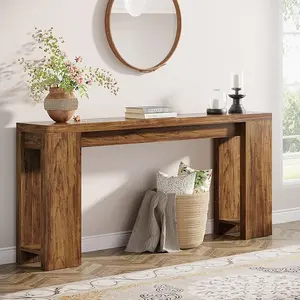 Tribesigns 70.9-Inch Extra Long Console Table, Farmhouse Wood Sofa Table Behind Couch, Narrow Entryway Accent Table for Living Room, Hallway, Entrance, Foyer, Dark Brown
