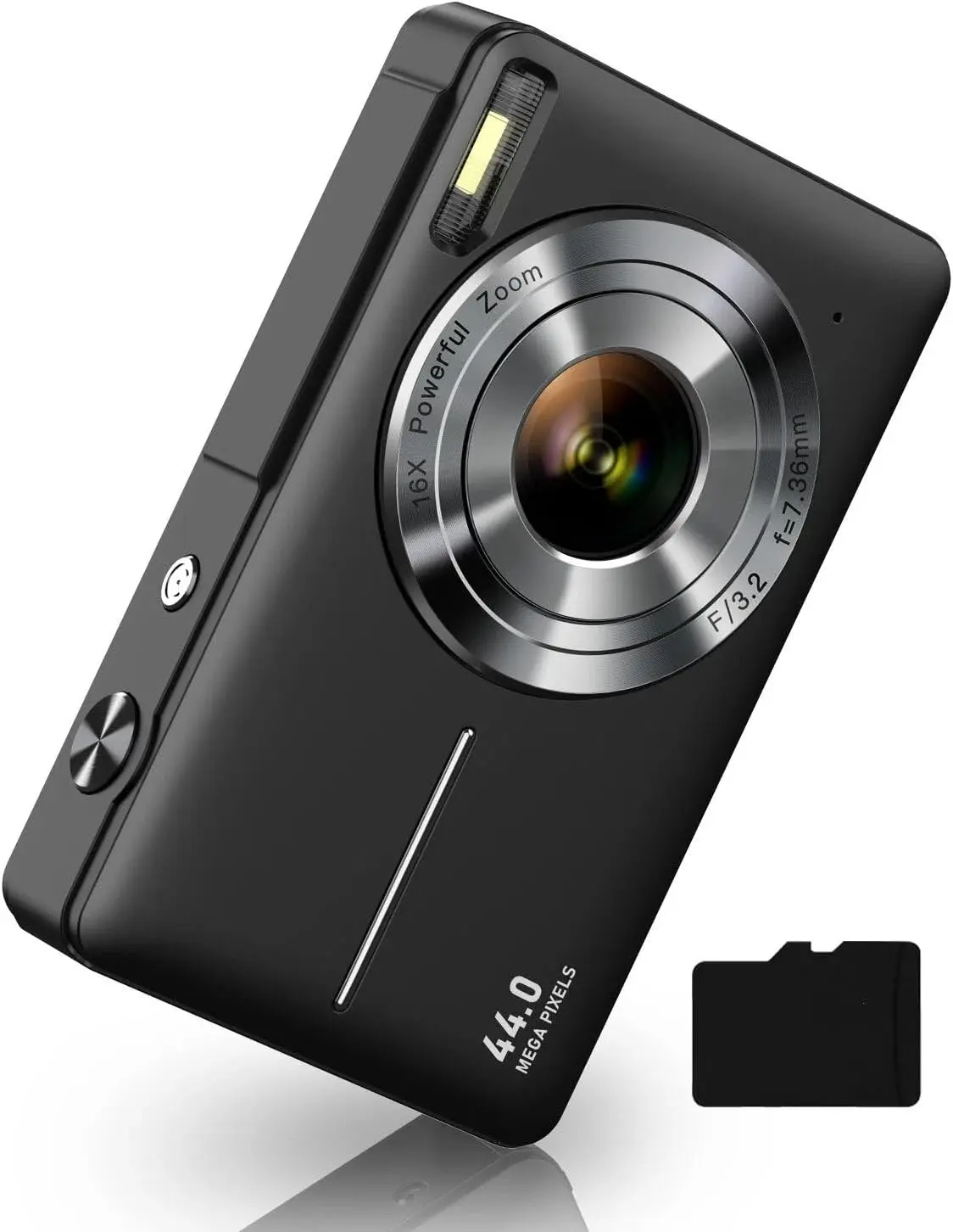 Digital Camera, FHD 1080P Digital Point and Shoot Camera with 16X Zoom Anti Shake, 32GB Card, Compact Small Camera for Boys Girls Kids, Black