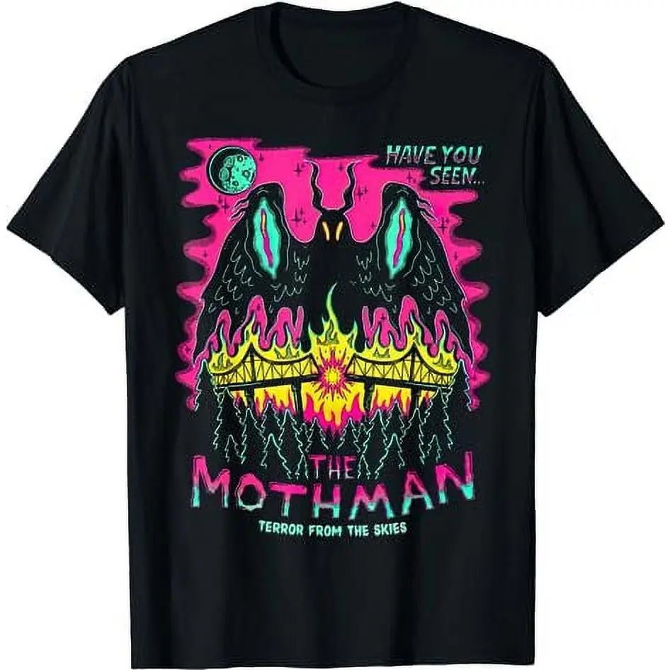 [100% Cotton] Cotton Short Sleeve Mothman' Shirt Halloween Shirts For Witches Wicked Clothes T-Shirt For Men Women Golf Gift T-Shirt For Men And Women