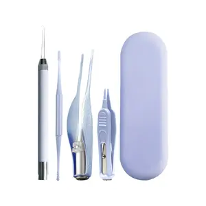 Ear Pick 4-Piece Set Battery Visual Ear Cleaning Tool Tweezers Set Children's Ear Pick Children's Special