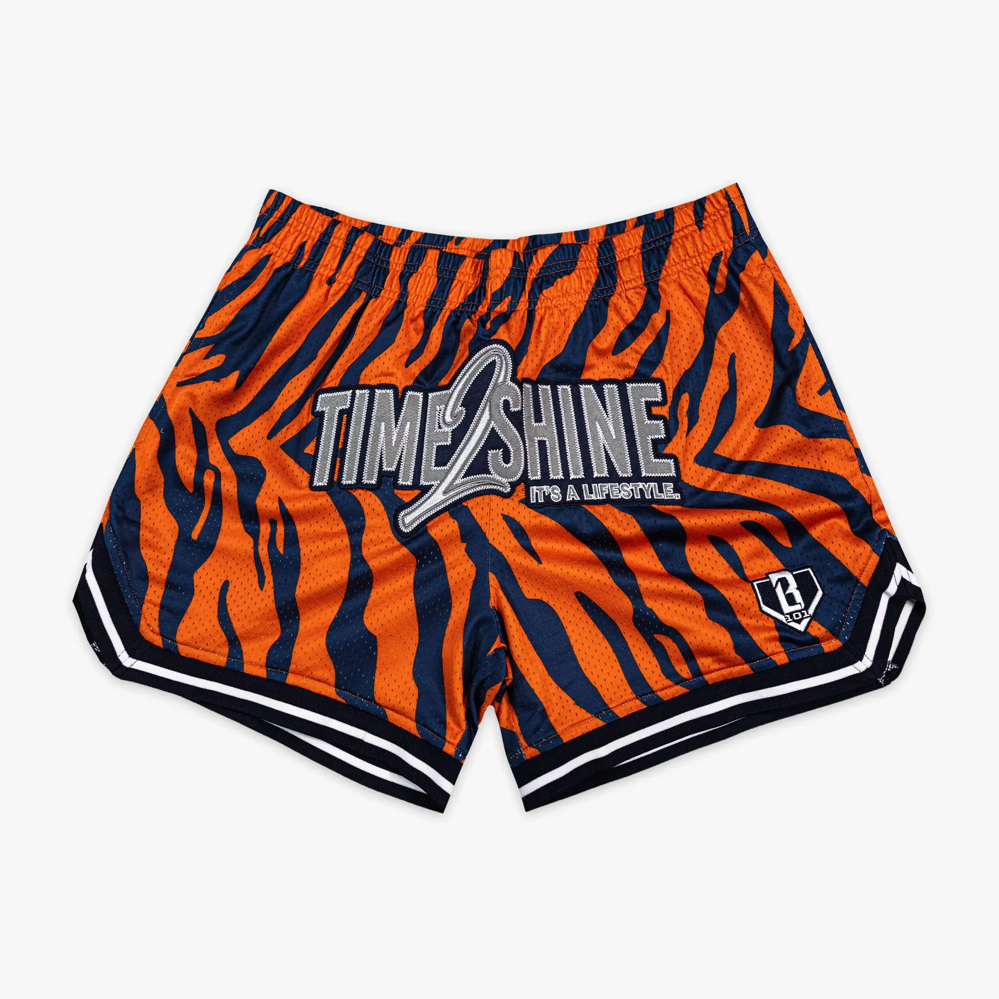Baseball Lifestyle 101 Max Clark Tiger Court Shorts Orange, Vintage Basketball Mesh Shorts, Y2K Athletic Streetwear, Quick Dry Gym Running Shorts, Trendy Summer Sportswear for Men