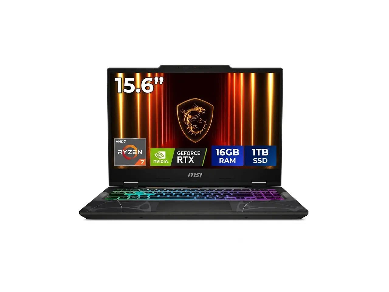 MSI Cyborg A15 Gaming Laptop, AMD Ryzen 7 260, GeForce RTX 5060 Laptop GPU, 16GB DDR5, 1TB NVMe SSD, 15.6-inch FHD 144 Hz, Windows 11 Home, B2HWFKG-030US