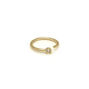 14k CZ Bezel Nose Hoop