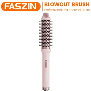Faszin 38mm Negative Ion Heated Curler Brush - 30s Fast Heat-Up, Frizz-Free, 1-Hand Operation, Single Thermal Beauty Product, Easy-to-Use Teen Girl Christmas Gift, Beauty Products