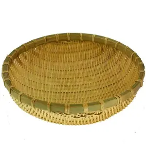 Handmade Round Bamboo Colander Basket, Eco-Friendly Kitchen Storage for Veggies and Fruits, Traditional Natural Bamboo Wash Basket