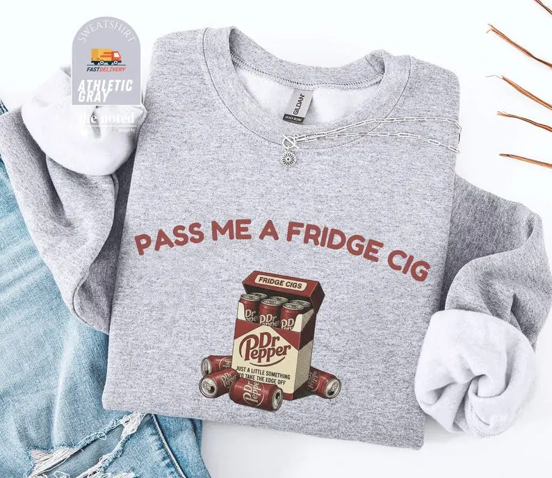 Dr Pepper Fridge Cig Sweatshirt, Funny Soda Lover Gildan Sweater, Sarcastic Meme Crewneck, Diet Soda Sweatshirt, DRP Lover Gift, Trendy Unisex Sweater