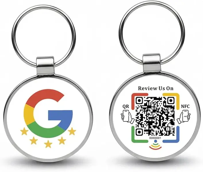 Metal Epoxy NFC Keychain for Facebook Reviews & Social Media, Business Use, Everyday Carry - 1 Size, No App, No Monthly Fee, Suitable for People