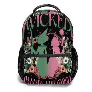 17'' Wicked Witch Full-Print Waterproof Commuter Backpack | Heavy-Duty Machine-Washable Design + Ergonomic Cushioned Straps | Multi-Scene Functional Carryall for Work/Travel