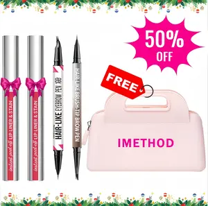 iMethod 5-in-1 Beauty Bundle – Curved Eyebrow Pen, 4D Brow Pen, 2 Lip Stains + Free Cosmetic Bag | Waterproof, Long-Lasting, Natural Makeup