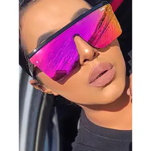 Unisex Street Trend Square Large Frame Sunglasses, Trendy Vintage Pink Sunglasses for Travel Use, Fashion Accessories for Outdoor Activities, Fashionable Sunglasses