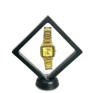 Elegant Dust Proof Floating Frame for Rings, Earrings, and Necklaces PE Film Display Holder, 3D Packaging Case. Box Boxes Organiser