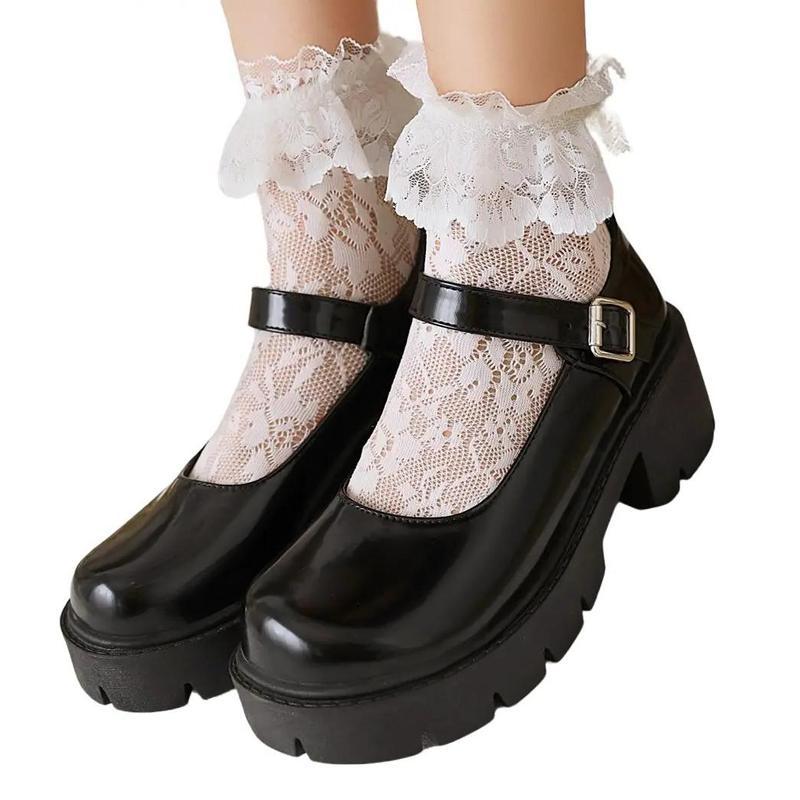 Mary Janes Shoes PlatformDress Low Heel Chunky Pumps Round Toe AnkleStrap Pumps Shoes '90s retro Oxfords