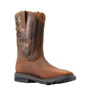 Ariat Men's Sierra Shock Patriot Brown Work Boots 10044505