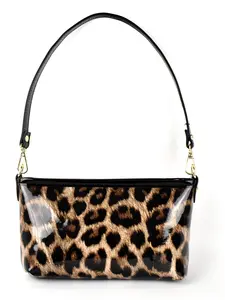 Women's Leopard Print Shoulder Bag with Detachable Strap, PU Material, All Seasons, Fashionable Crossbody Bag, Ideal for Daily Use, Crossbody Clutch Purse