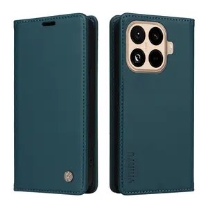 Luxury Business Magnetic Closure Leather Phone Case for Xiaomi 15t Pro 5g, Wallet Flip Cover, Shockproof, Fashion Design, Premium Case