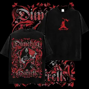 [MetalStyle] Pantera Dimebag Darrell Guitar Retro Unisex 100% Heavyweight Cotton T-Shirt – 90s Records Rock Cotton Tee, Groove Metal Rock Band Shirt, Oversized Vintage Tee, Heavy Metal Merch, Gift for Rock Fans
