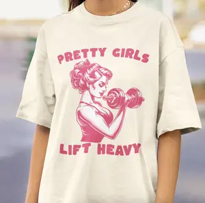 Pretty Girls Weightlifting T-Shirt, Cute Gym Pump Cover, Girls Lifting Weights Shirt, Gym T-Shirt, Gym Shirt Women