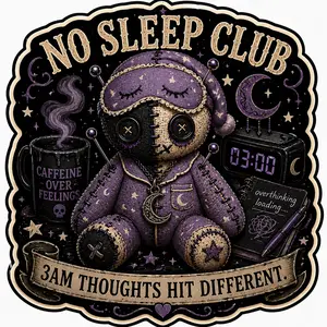 No Sleep Club Voodoo doll magnet