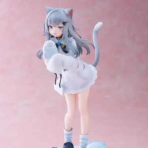 PVC Action Figure Toys 21CM Collection Model Kawaii Gift Model Desktop Decoration Cute Cat Ears Beautiful Girl Anime