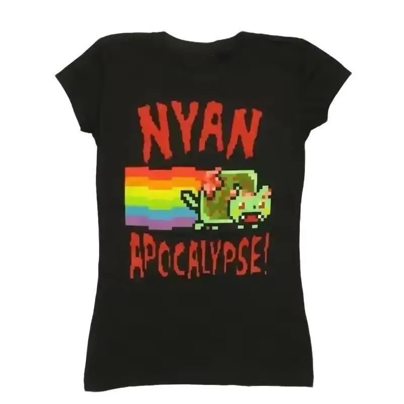 トップス nyan Nyan Cat Aesthetics Print Baby Tees, Female Y2K Clothes, Star Tops