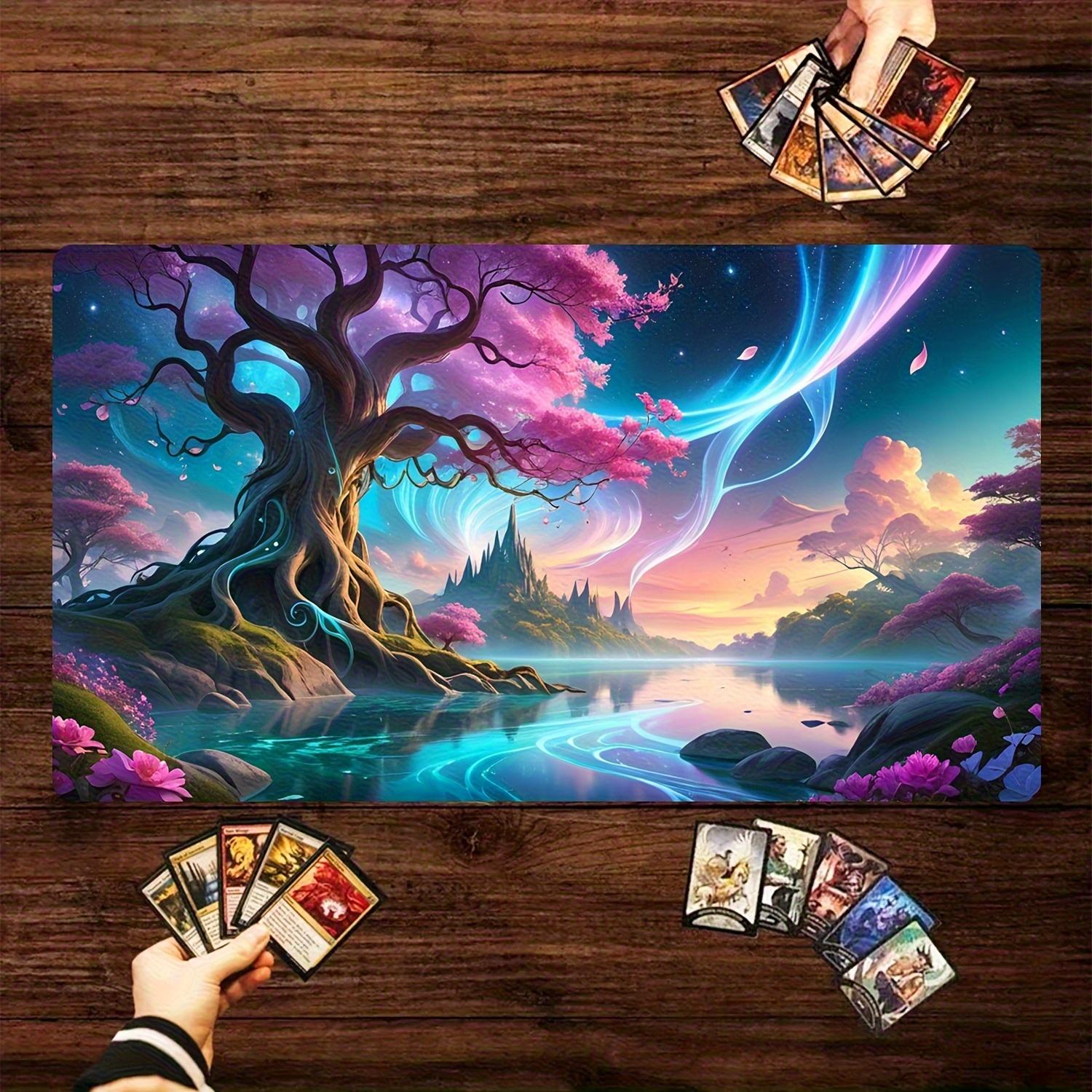 Durable Gaming Mat Featuring a Magical Tree And Orange Light - Vibrant Game Carpet