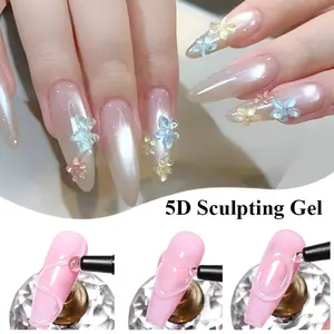 Meet Across 12ML 5D Sculpting Gel Nail Polish Set, Waterproof 3D Design Gel for Intricate Carvings, DIY Nail Art for Home Salon Use, Nail Care