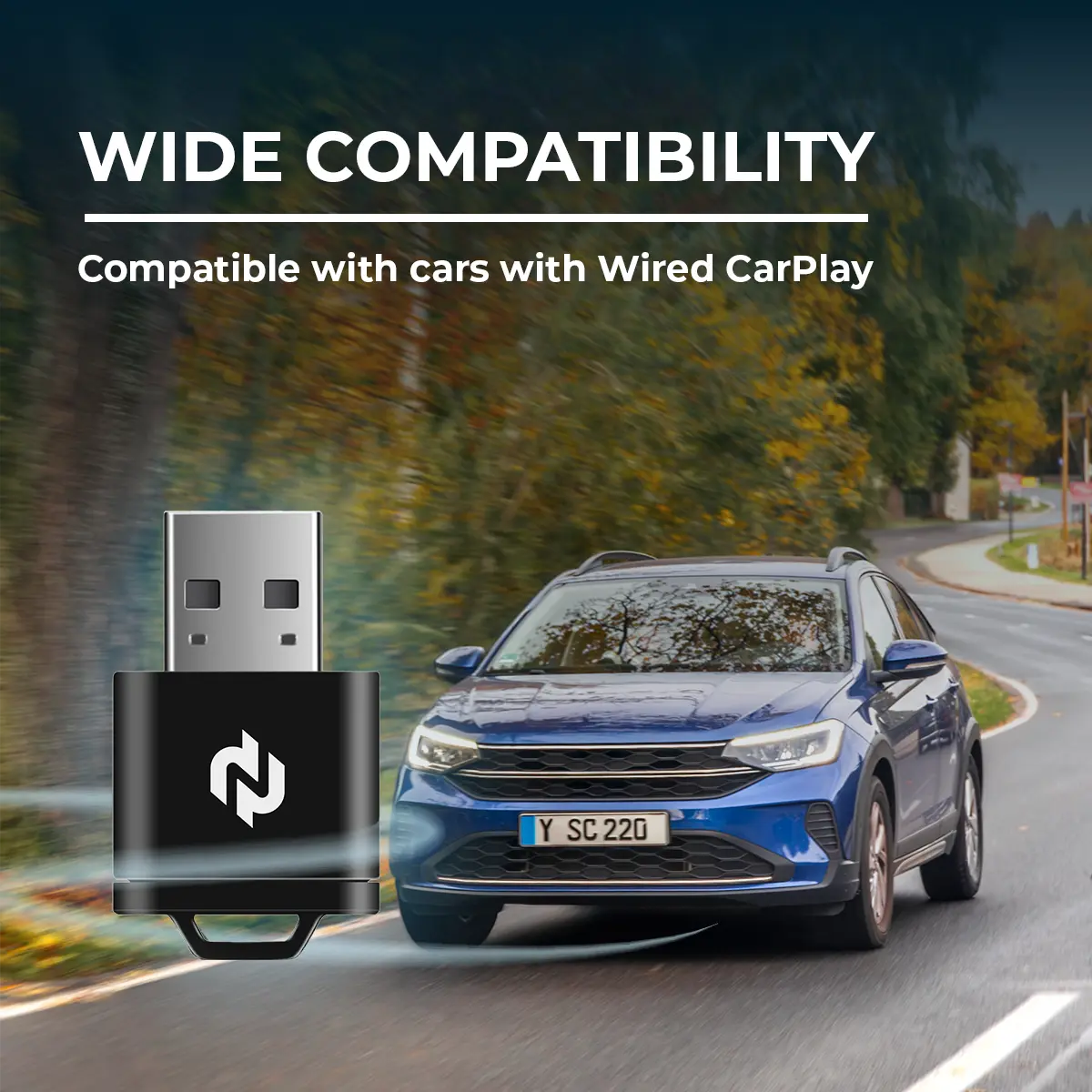 2027 无线 CarPlay 转换器 - 通用适配器,即插即用车载电子产品,将有线 CarPlay 或 Android Auto 转换为无线连接,无线 CarPlay 适配器