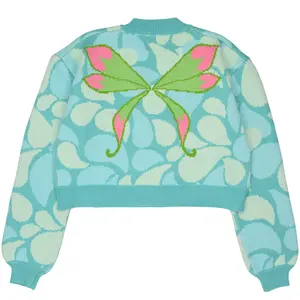 Steady Hands Aisha Cropped Knit Cardigan Winx Club Blue Green Fairy Fairies Princess Layla