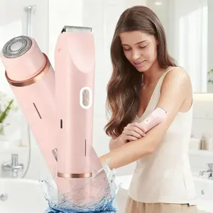Women's Electric Razor, Bikini Trimmer, Intimate Pubic Trimmer, Dual Head USB Rechargeable, Waterproof, Pain-Free Hair Removal, Portable Multifunctional Groomer
