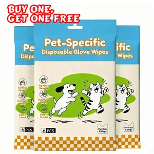 Pet Cleaning Gloves for Cats & Dogs, Disposable No-Rinse Wipes, Wash-Free Grooming Mitts, Deodorizing & Anti-Mite Bathing Essentials