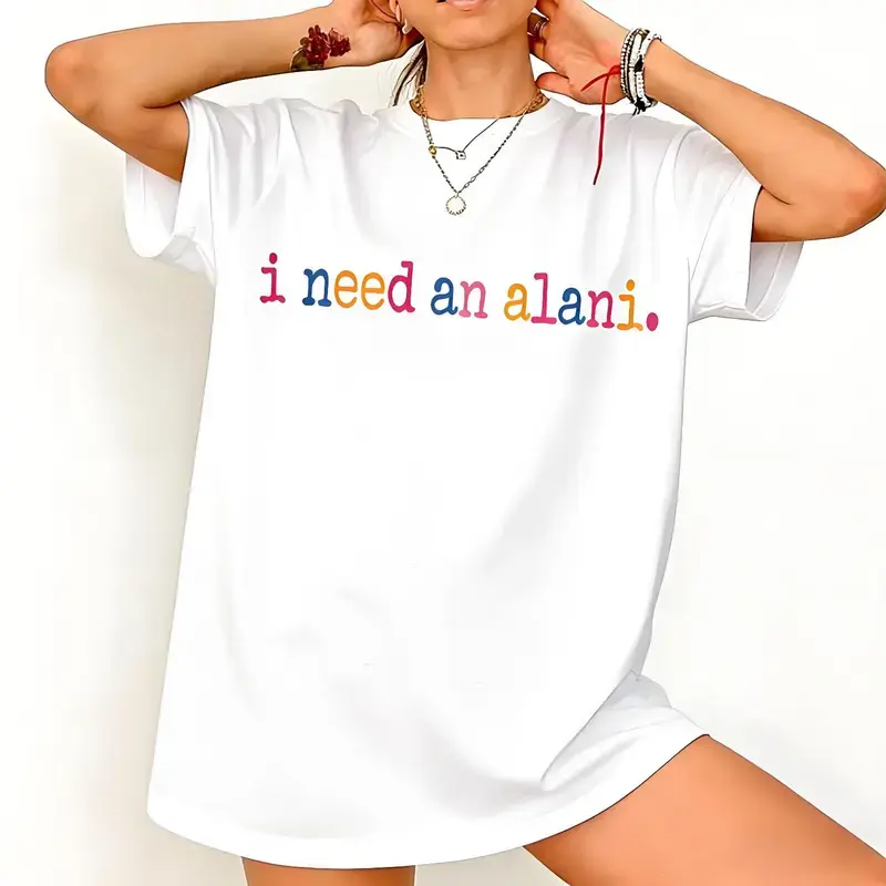 Women's Alani Retro Summer Cotton Top - Soft Cotton Fabric, Comfortable Fitted Round Neck Short Sleeve Casual Tshirt for Women